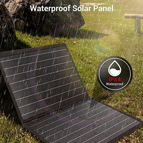 Sklopivi solarni panel ROCKPALS 60 W s tehnologijom ETFE, Paralelni kabel, USB-C, Prijenosni solarni panel sa