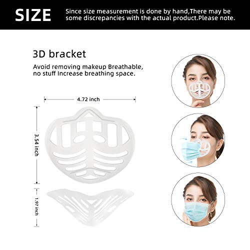 10 Komada 3D zaštitna maska za lice Interna donja rama, Mekan prozračni sigurnosni držač, Više prostora za zaštitu