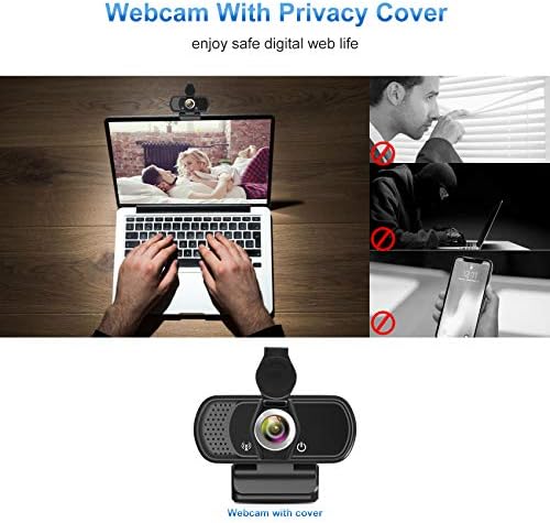 Web kamera s mikrofonom,Web kamera Hrayzan HD 1080P sa zaštitnom kapom i stalak,Tekući računalna Web kamera