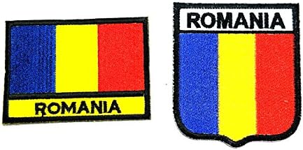 Nipitshop Zakrpe Set od 2 Zastave Rumunjskoj Glačalo Na Izvezenim нашивке Zastava Nacionalni Grb Krpa za Odjeću