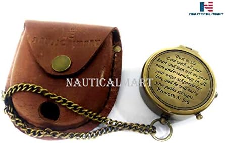 Prikladniji mesinga Kompas NauticalMart Vjerujte Gospodinu Svim svojim Srcem, Urezani Kompas, mudre Izreke 3:
