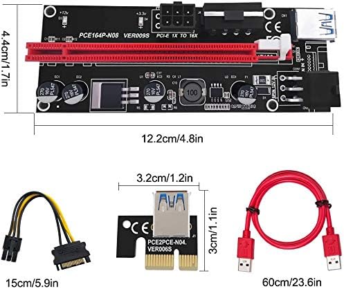 Najnovija verzija USB Riser V009S od proizvođača ALB PCIE Riser 6 PIN + MOLEX GPU za майнинга ETH Jedan