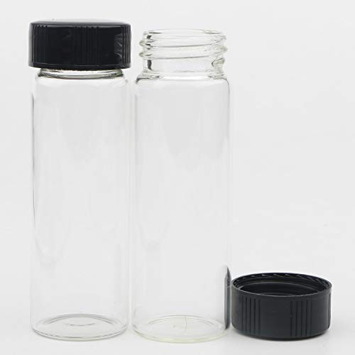 JIUWU 30 ml (1 Unca) Prozirne Staklene Bočice za Uzorak tekućine Prozirne Staklene Boce sa navojnim poklopcem