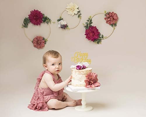 Zlatni Topper za Tortu Sretan Rođendan - Pribor za ukrašavanje torte sa zlatnim sjajem za rođendan, Rekvizite