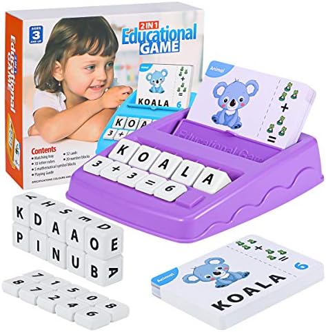 MOSUNECE Igra s odgovarajućim slovima za djecu u dobi od 3-7 godina, Edukativne igračke za 5-7 godina Dječaci