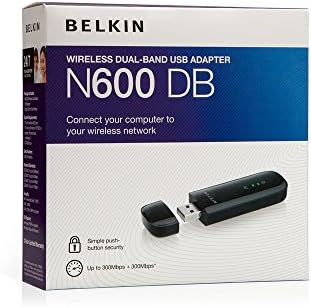 Bežični dual-band USB-ac ispravljač Belkin N600 DB F9L1101, Brzine do 300 Mb / s (crna)