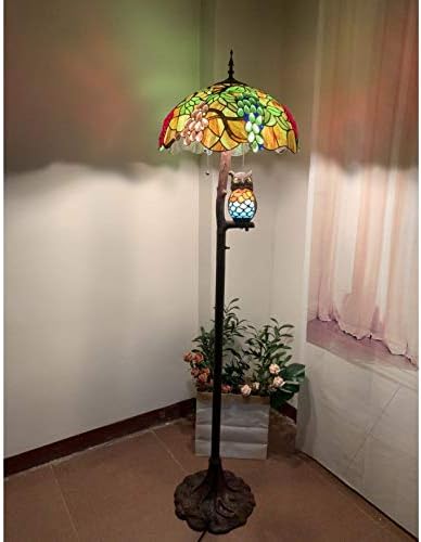 Bieye L10766 podna lampa sa витражным stakla u stilu Grožđa Tiffany stilu Grožđa s nijansu širine 18 cm, Bočne