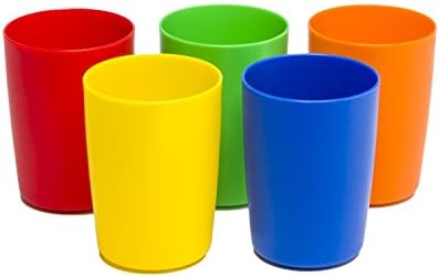 Greenco Shatterproof za Višekratnu upotrebu Plastične Dječje Čaše, Asortiman, plastične čaše 5 ml, Set od 5