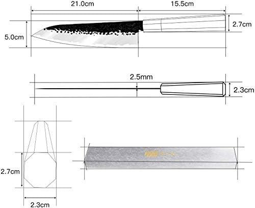 8-inčni kuhar nož od Findking-serija Dynasty-3 sloja 9CR18MOV od плакированной čelika s восьмигранной nositi