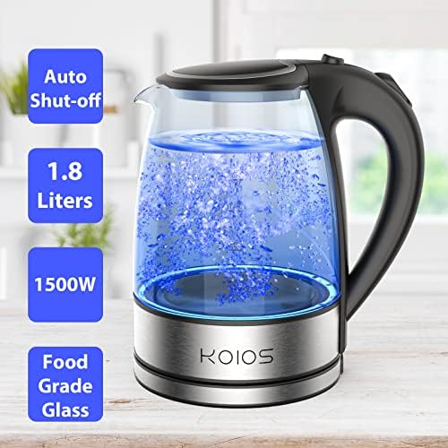 Kuhalo za vodu KOIOS-1500 W-Brzo kuhali s led pozadinskim osvjetljenjem-Čaša za Vodu kapaciteta 1,8 L-Automatsko