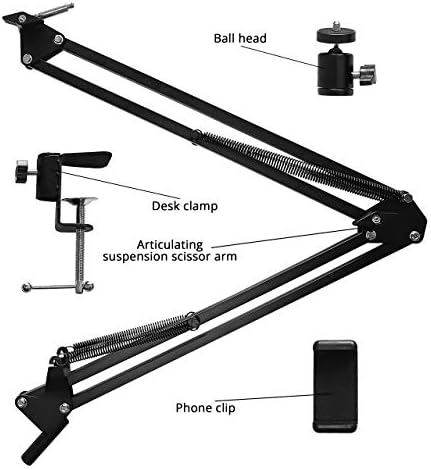 Otpremnica web - kamera i držač za telefon Da Vinci Eye - Fleksibilni držači za mobilne uređaje-Držač fotoaparata sa zasunom za izravan prijenos i snimanje video - Podesiva za pričvršćivanje tablet sa zasunom