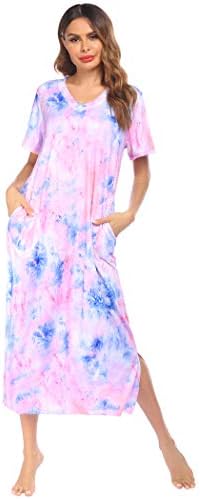 Ekouaer Odjeća za odmor Duga noćna košulja Ženska ultra-soft spavaćica u cijeloj dužini Pidžame džep