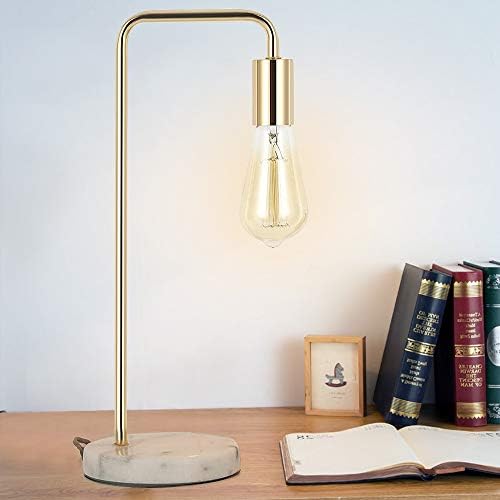 Industrijska Lampe, Industrijski Krevet Lampa na noćnom ormariću, Zlatna Lampe Edison s Bijelim mramornim osnova