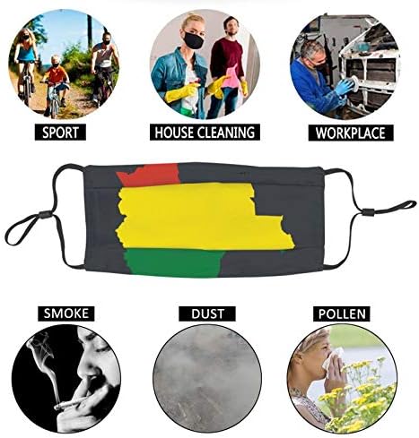 Karta zastava Boliviji Zabavna i ироничная Maska za odrasle osobe s filterom, Prozračne, Moderan, Prati i reusable