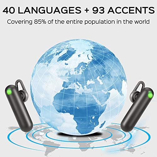 Prevoditelj jezika Timekettle WT2 Plus - Podržava 40 jezika i 93 naglasak, Slušalice za poziv prevodioca, Bežični