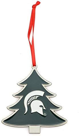 Spartanci Michigan U obliku Drveta sa Metalnim Božićni ukras