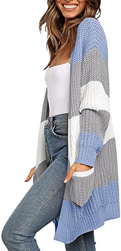 MEROKEETY Ženski Kardigan od вафельного dres s Dugim rukavima s otvorenim Prednje Strane Pulover s prorezom i džepovima
