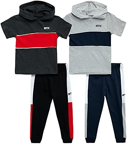 Kit za jogging za dječake STX - Majica s kapuljačom iz 4 predmeta i sportske hlače Kit igre odjeće (2 T-4 T)