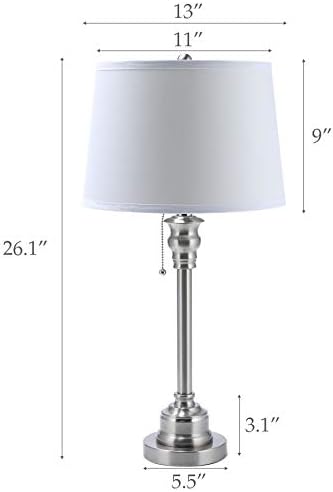 Skup bijelih stolnih svjetiljki CO-Z od 2, Moderna Metalne lampe od mat čelika, Visina 26 cm, Krevet lampa za
