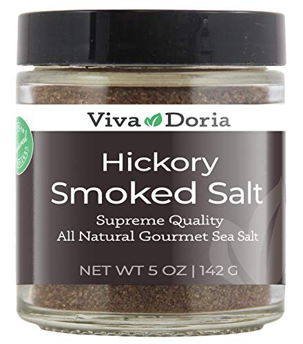 Viva Doria Hickory Dimljena Morska Sol (fini žito), Sol od Hikori drveta (staklena banka kapaciteta 5 unci)