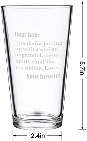 Smiješno Pivo čašu za tatu - Dragi tata, Hvala vam što Mrziš većinu pustoši, Неблагодарного Dijete, kao što