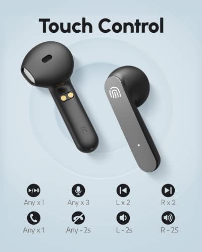 Bežične slušalice AUTREBITS za telefone iPhone i Android, Bluetooth Slušalice sa kontrolama na dodir sa Punjačem