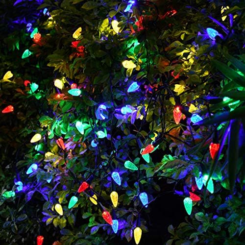 Solarni Božićna svjetla, Hugu od jagoda Gudačkih svjetla C6, LED Božićne nevjerojatan svjetla 50 led Punjiva vrt svjetla na solarni pogon za Božićno drvce, Odmor, Dekor Sjenice(Višebojne, 8 načina rada)