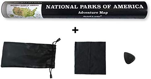 Scratch-Plakat S Nacionalnim Parkovima SAD | Stvarna Geografska Karta Sa 62 Nacionalnim Parkovima, Koji se Mogu