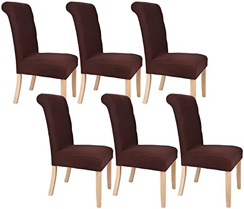 Presvlake za stolice za blagovanje Set od 4 Tamno-sive Elastične Navlake Navlake za stolice Sjedalo za kuhinjske stolice