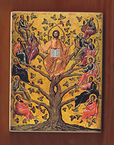 Istočno-pravoslavna ikona Isusa Krista kao Pravi vinove loze,vizantijsko ikona u 16. stoljeću u Bizantskom muzeju
