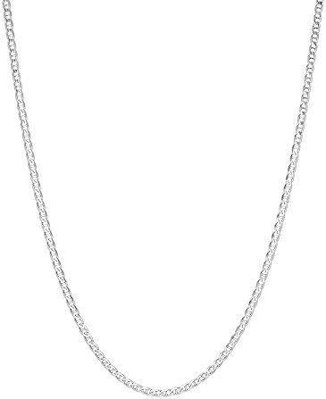 Ogrlica od karika u lancu od srebra New Yorka- 2 mm Ogrlica od 925 sterling srebra Premium klase za žene i muškarce