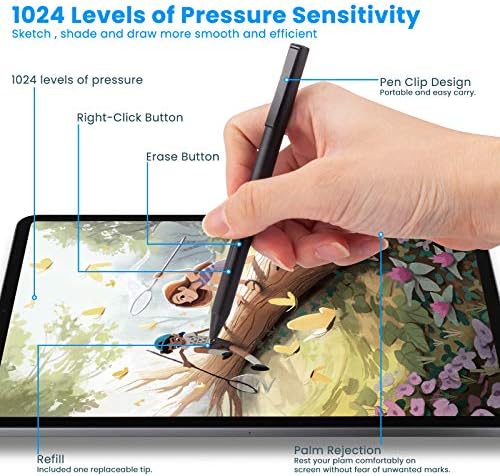 Olovka Surface Pro 7 12,3, Odbijanje dlan i pritisak na 1024 Digitalni Aktivni Olovka za olovke Surface Pro
