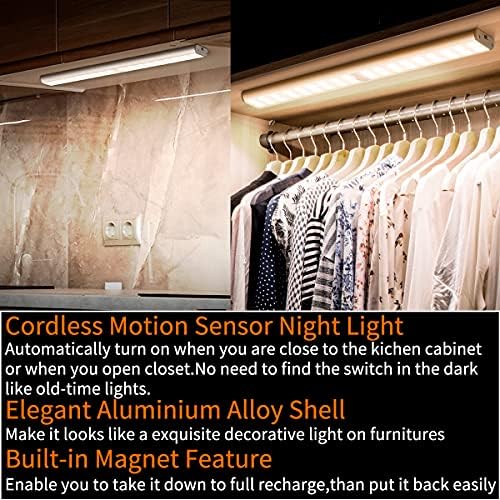 Super Svijetle punjive svjetiljke za ormar MOSTON 78LED, Led svjetiljka s senzorom pokreta Homelife Pod ormar,
