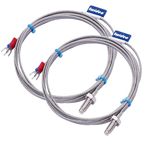 Twidec/2 komada 1/4 Screw Sonda, Senzor Temperature Termoelement Tip K 2 Metra Raspon Temperature kabela: 0-600°C