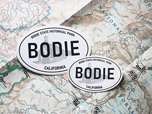 Bijela ovalna naljepnica Bodie California Ghost Town, Vinil naljepnica Bodie CA 3 i 4, Central CA ADV Overland,