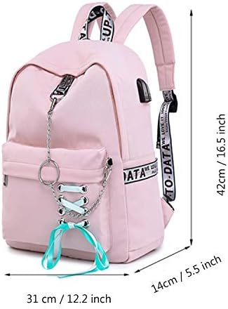 Školski ruksak za djevojaka sa USB-priključkom za punjenje 16-inčni torba za laptop Putni ruksak