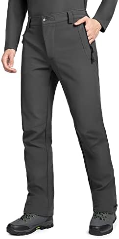 Muške hlače-Teretni Gouxry s runo podstava za pješačenje, Nepromočiv pluća topla topla hlače za skijanje na otvorenom