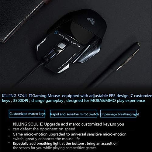 Žičani miš za Laptop, Mini-USB Optički Computer Gaming Miš sa 7 Programabilne tipke, RGB pozadinskim Osvjetljenjem,