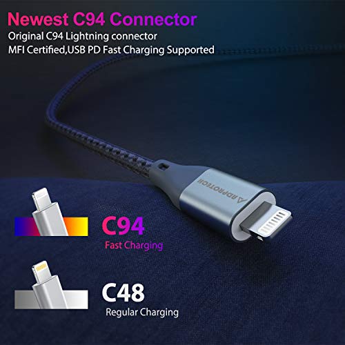 USB kabel C do Lightning, Tip C do Lightning kabel 6 METARA, Kabel za brzo punjenje ADPROTECH [Certificiran od strane Apple MFi] Kompatibilan sa iPhone 13/12/11/Pro/Pro Max/X/XS/XR/XS Max/8/8P, Podržava dovod napajanja