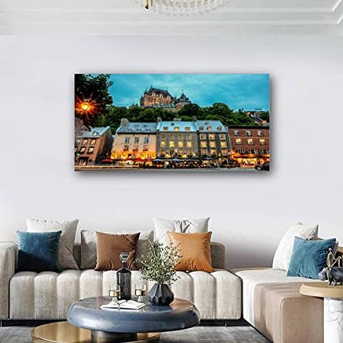 Dizajniran Platnu Wall art Hotel Chateau Frontenac u Quebecu, u provinciji Quebec, Kanada, Ispis slike, Velike veličine, Govorljiv i dizajniran plakat Home dekor za dnevni boravak, spreman da se objesi 20x40