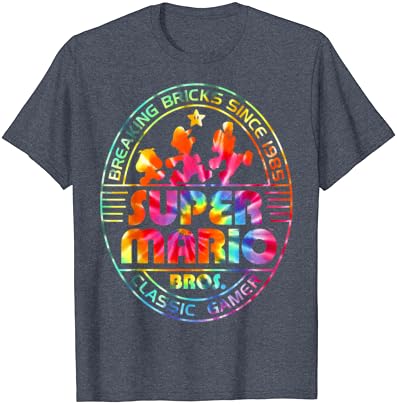 Majica sa grafičkim logotipom Super Mario Brick Break 85 Tie Dye t-Shirt s grafičkim logotipom Super Mario Brick