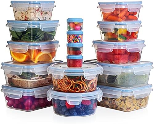VELIKI SKUP (24 Pakiranje) Posuda za skladištenje hrane sa poklopcem - Plastične Posude za hranu sa poklopcem