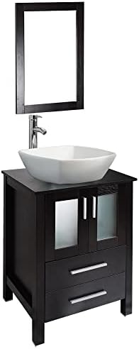 Toaletni stol i umivaonik u kupaonici Kombinirani - 24-inčni Tradicionalni Toaletni stočić sa Ogledalom i Keramike