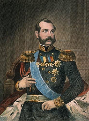 Ruski Kralj Aleksandar Ii N(1818-1881) Američki Меццотинт 1857 Godine, Poster (18 x 24)