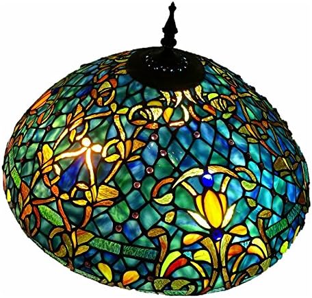 Lampe od vitraž u Tiffany Stilu Azurno more s nijansu 20 inča
