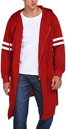 COOFANDY Muška moda Duga gornja odjeća s kapuljačom Majica sa kapuljačom Veste za mlade Dugi kardigan