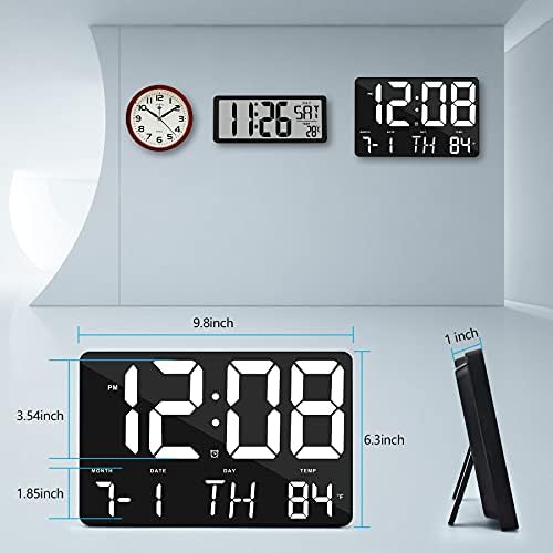 Veliki Zaslon Digitalni sat Amgico,11,4 Digitalni Kalendar Alarm Popodnevnim Satima Bežični Daljinski upravljač,LED