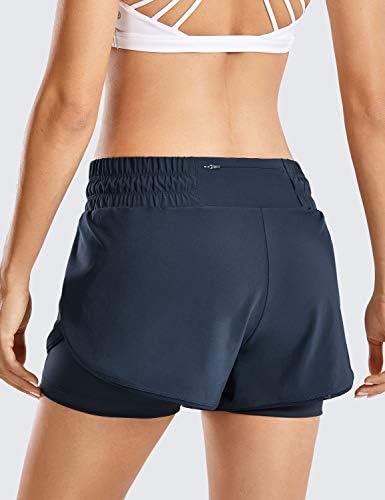 Kratke hlače za trčanje za vježbanje joge CRZ Za žene s liner 2 u 1 Sportski Sportske Kratke hlače s džep na