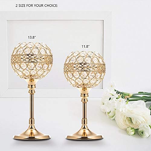 ManChDa Poklon za Valentinovo Zlatna Kristalna zdjela Svijećnjak Set od 2 predmeta za dekoraciju blagovaonice
