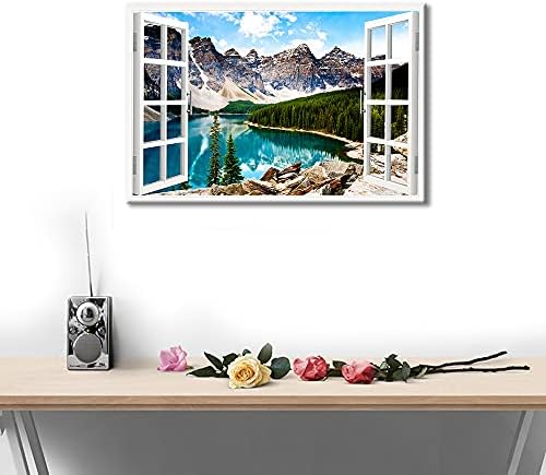 Uređenje dnevnog boravka Мореновое jezero Slika Lažno prozor sa Slikama na platnu Banff Nacionalni park Kanade Umjetnička djela Moderan Dom Dekor U okviru umotan u galeriju, Spreman da se objesi, 16Wx24H